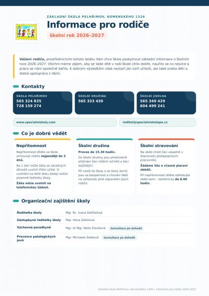 Organizace školního roku 2026 -2027