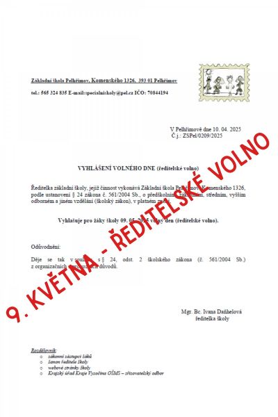 ŘEDITELSKÉ VOLNO